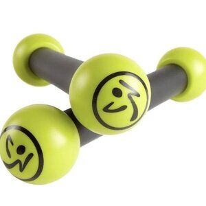 Zumba Toning Sticks 1Lb Pair Green & Black Weighted Fitness Accessories